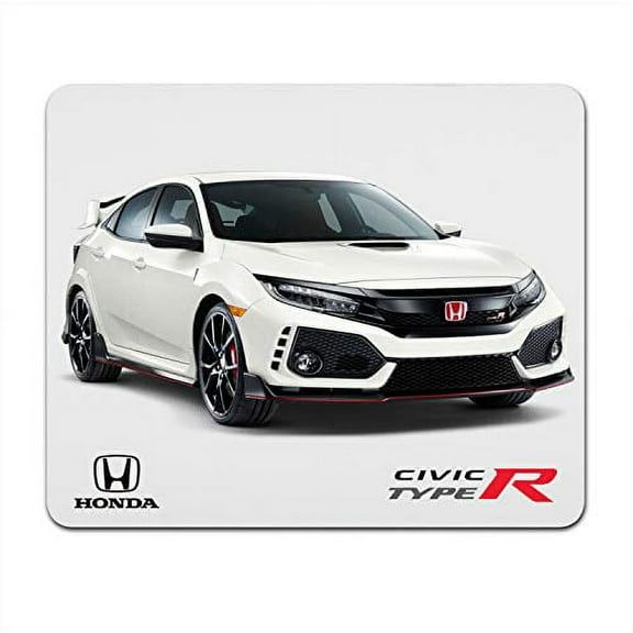 Honda Civic Type-R in White Front 3/4 View Graphic PC Mouse Pad for Gaming and Office