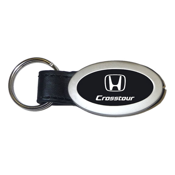 Honda Crosstour Oval Leather Key Chain (Black)