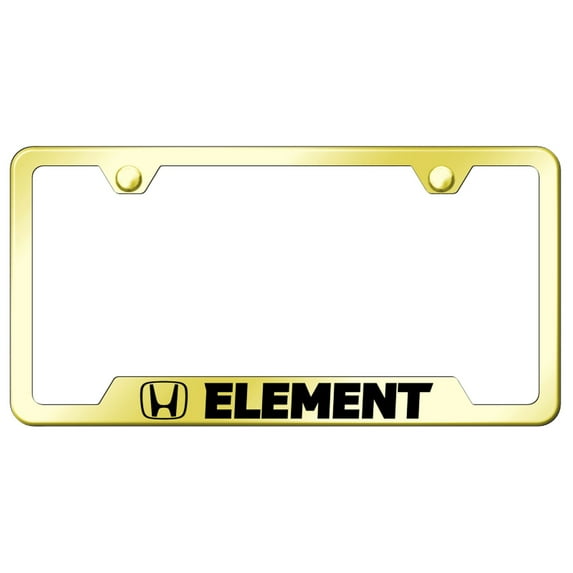 Honda Element Laser Etched Logo Cut-Out License Plate Frame (Gold)