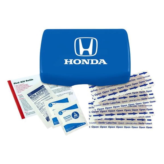 Honda Express Durable Living Hinge Box Latex-Free First Aid Kit with Adhesive Bandages and Non-Aspirin Pain Reliever, 8 Piece