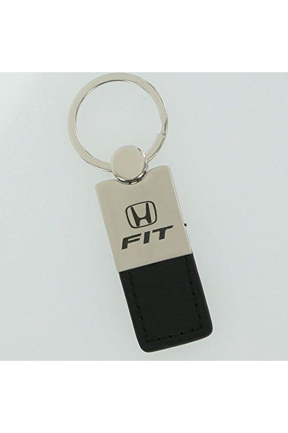 Honda Fit Keychain & Keyring - Duo Premium Black Leather