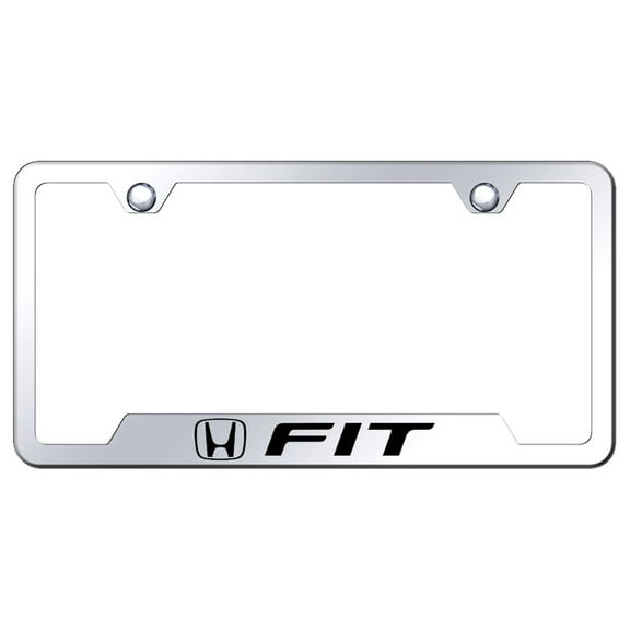 Honda Fit Laser Etched Logo Cut-Out License Plate Frame (Chrome)