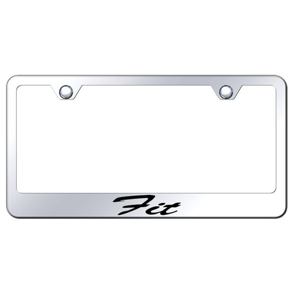 Honda Fit Laser Etched Script Stainless Steel License Plate Frame (Chrome)