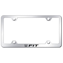 Honda Fit Laser Etched Stainless Steel Wide Body License Plate Frame (Chrome)
