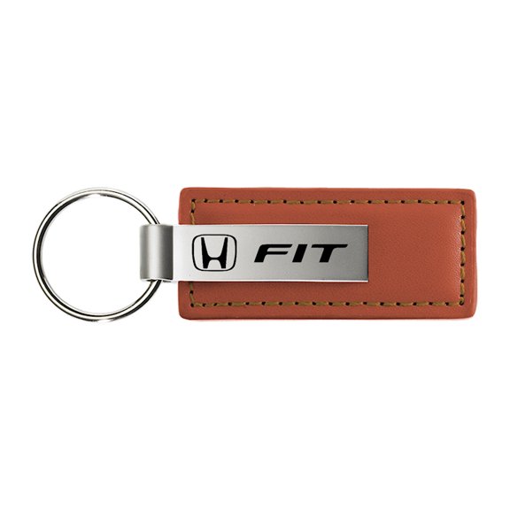 Honda Fit Rectangular Leather Key chain (Brown)