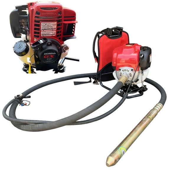 Honda GX35 Power Concrete Heavy Duty Backpack Vibrator 1.5" Poker and 10 FT Flexible Hose