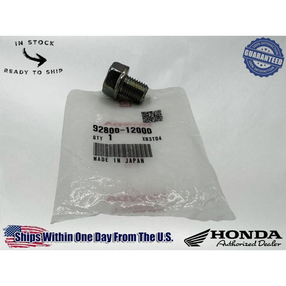 Honda Genuine OEM Authentic 12MM Drain Bolt 92800-12000