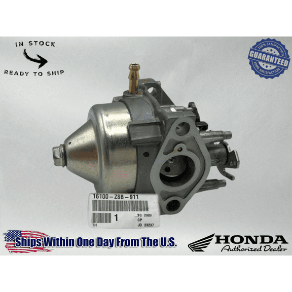 Honda Genuine OEM Authentic Carburetor (Carb) GCV160 16100-Z8B-911