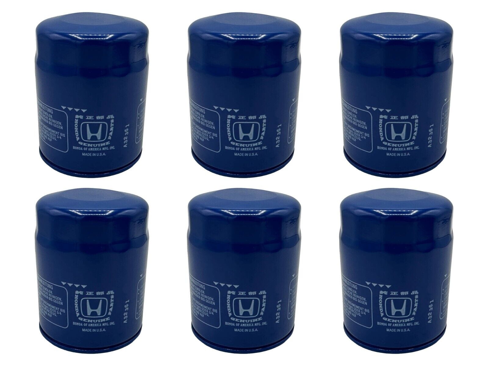 Honda Genuine OEM Authentic Oil Filters 15400-PLM-A02 6 Pack
