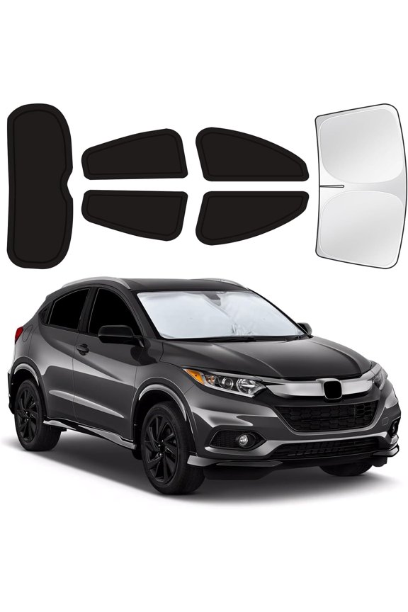 for Honda HR-V 2016-2022 Car Window Shades, 6pcs Privacy Sun Shade Set for Front Windshield Side and Rear Windows, Full Window Covers Keeps vehicle Cool for Camping Napping