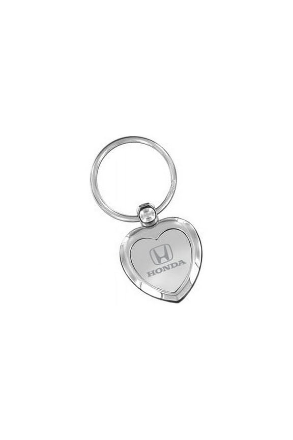 Heart Key Chain Polished Metal With Attached Keychain Ring