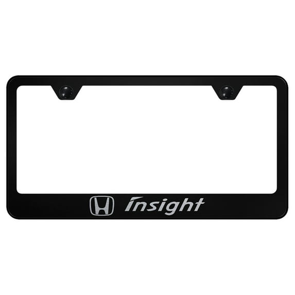Honda Insight Laser Etched Logo Stainless Steel License Plate Frame (Black)