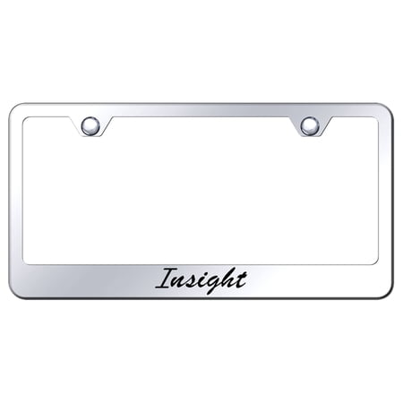 Honda Insight Laser Etched Script Stainless Steel License Plate Frame (Chrome)