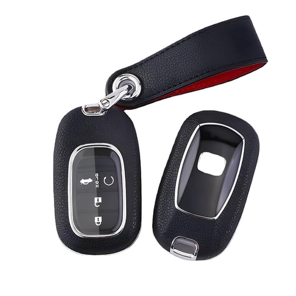for Honda Key Fob Cover, Hard ABS Plastic Soft Coating Key Fob Case Compatible with 2022 2023 Honda Civic Accord Jade Honda Pilot CR-V XR-V HR-V City Accessories with Keychain (Black2)