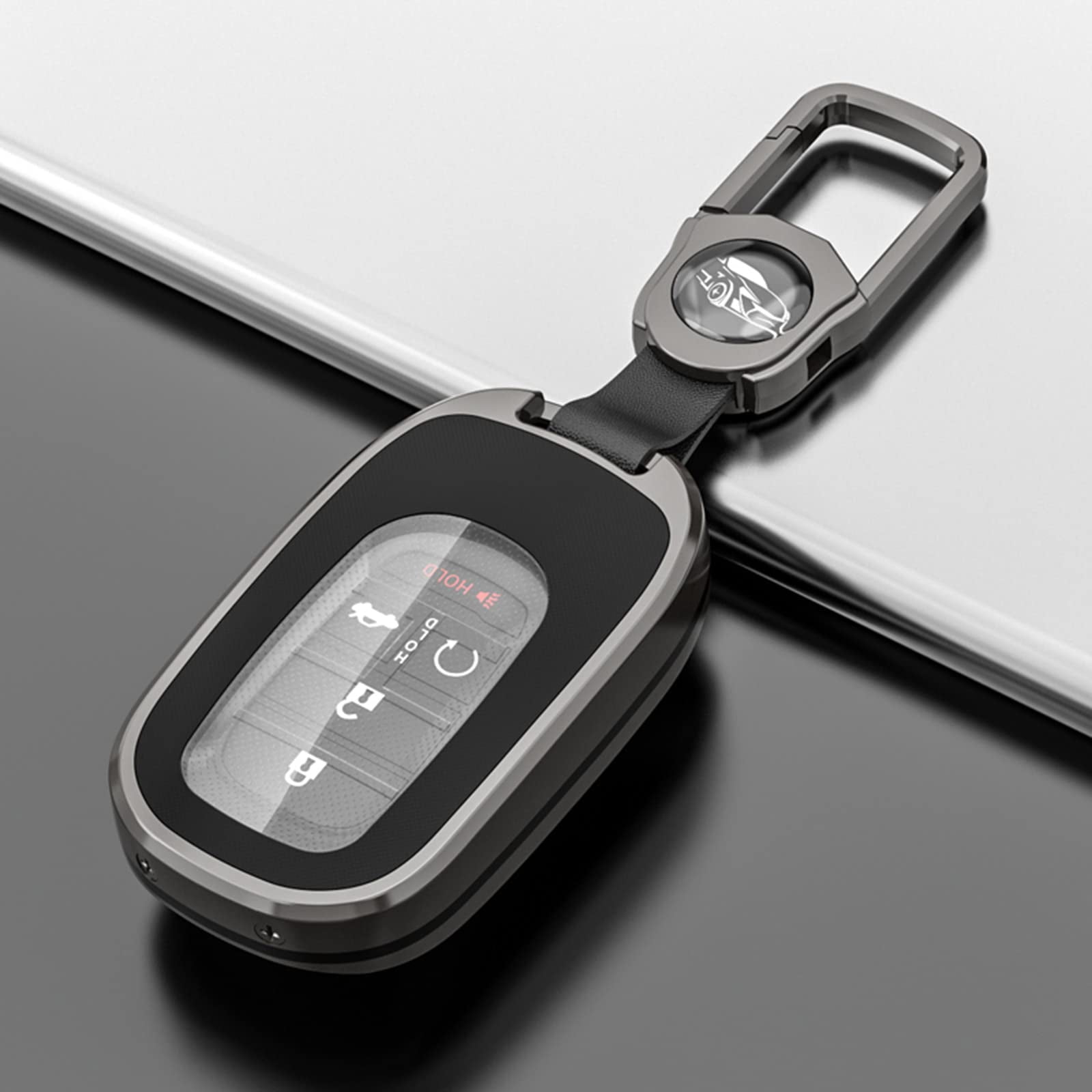 for Honda Key Fob Cover, Honda Accessories TPU+Zinc Alloy Key Fob Case for 2022 2023 2024 Honda Accord Civic HR-V CR-V Pilot Sport SI EX EX-L Touring Smart Key