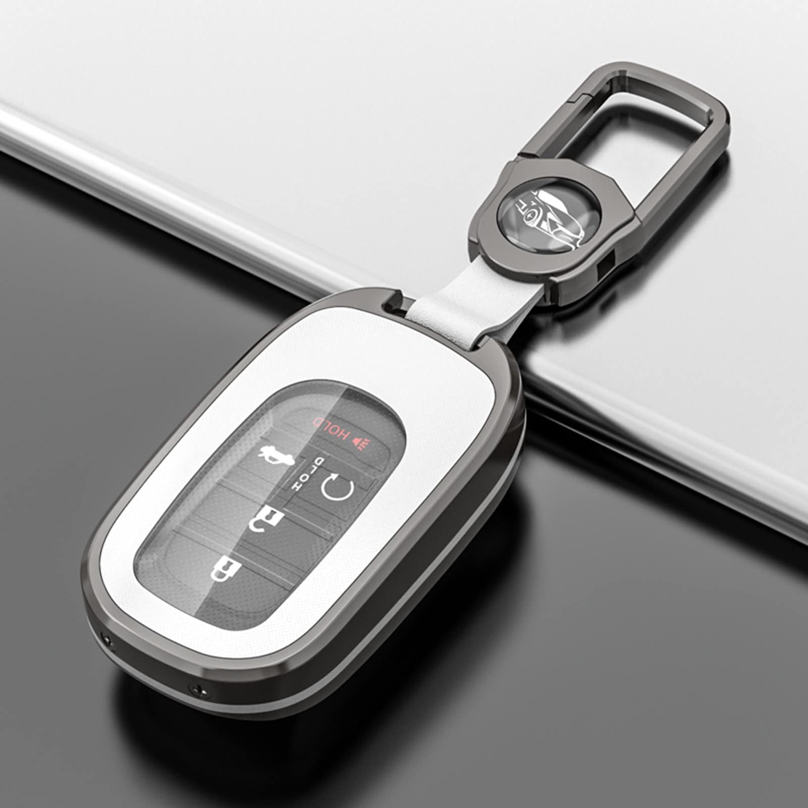 for Honda Key Fob Cover, Honda Accessories TPU+Zinc Alloy Key Fob Case for 2022 2023 2024 Honda Accord Civic HR-V CR-V Pilot Sport SI EX EX-L Touring Smart Key