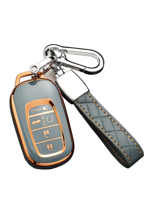 for Honda Key Fob Cover with Keychain, for Honda Civic CR-V Accord HR-V Pilot Premium Soft TPU Full Protection Key Fob Case Smart Remote Key Protector
