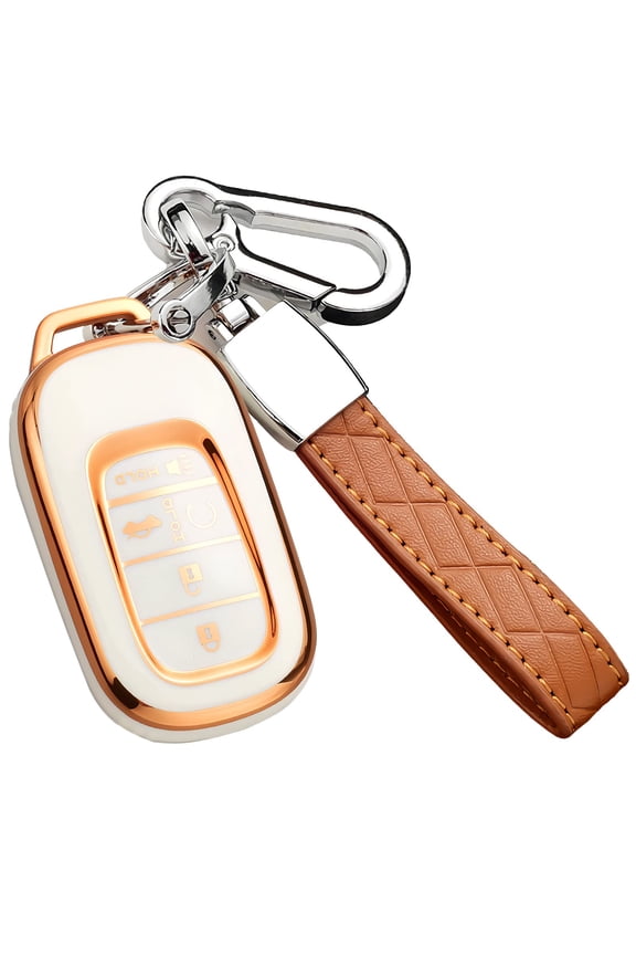 for Honda Key Fob Cover with Keychain, for Honda Civic CR-V Accord HR-V Pilot Premium Soft TPU Full Protection Key Fob Case Smart Remote Key Protector