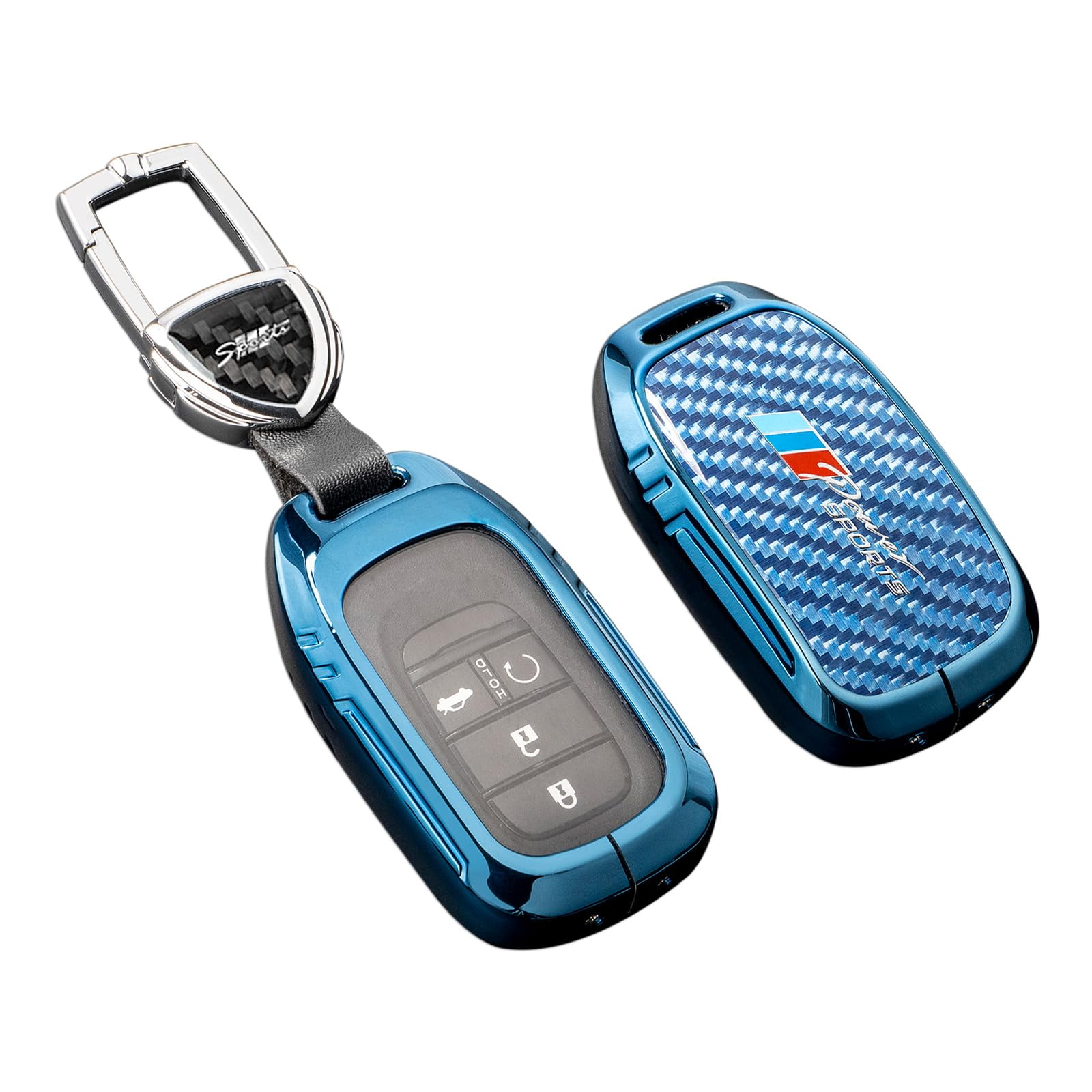 Carbon Fiber Key Case For 2022 Honda Civic/Accord – Zinc Alloy Smart Key Cover With TPU Buttons