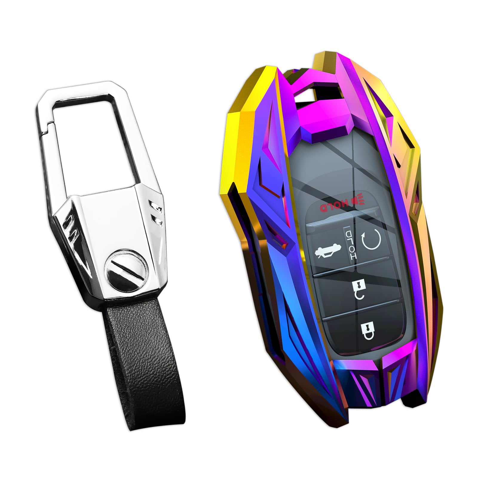 for Honda Key Fob Cover,Keychain,Zinc Alloy Protection Car Key Shell Case Compatible with Honda Holder Smart Remote Keyless Entry Keyshell Accessories