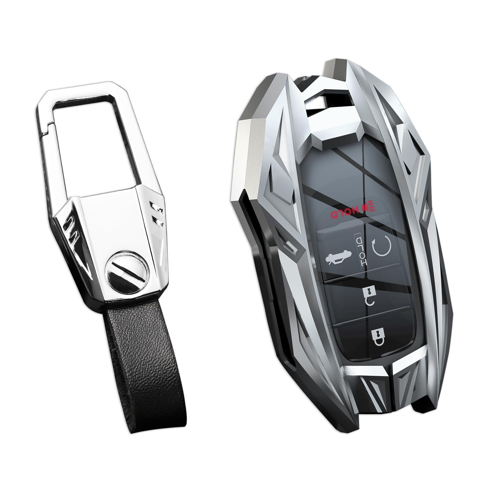 for Honda Key Fob Cover,Keychain,Zinc Alloy Protection Car Key Shell Case Compatible with Honda Holder Smart Remote Keyless Entry Keyshell Accessories