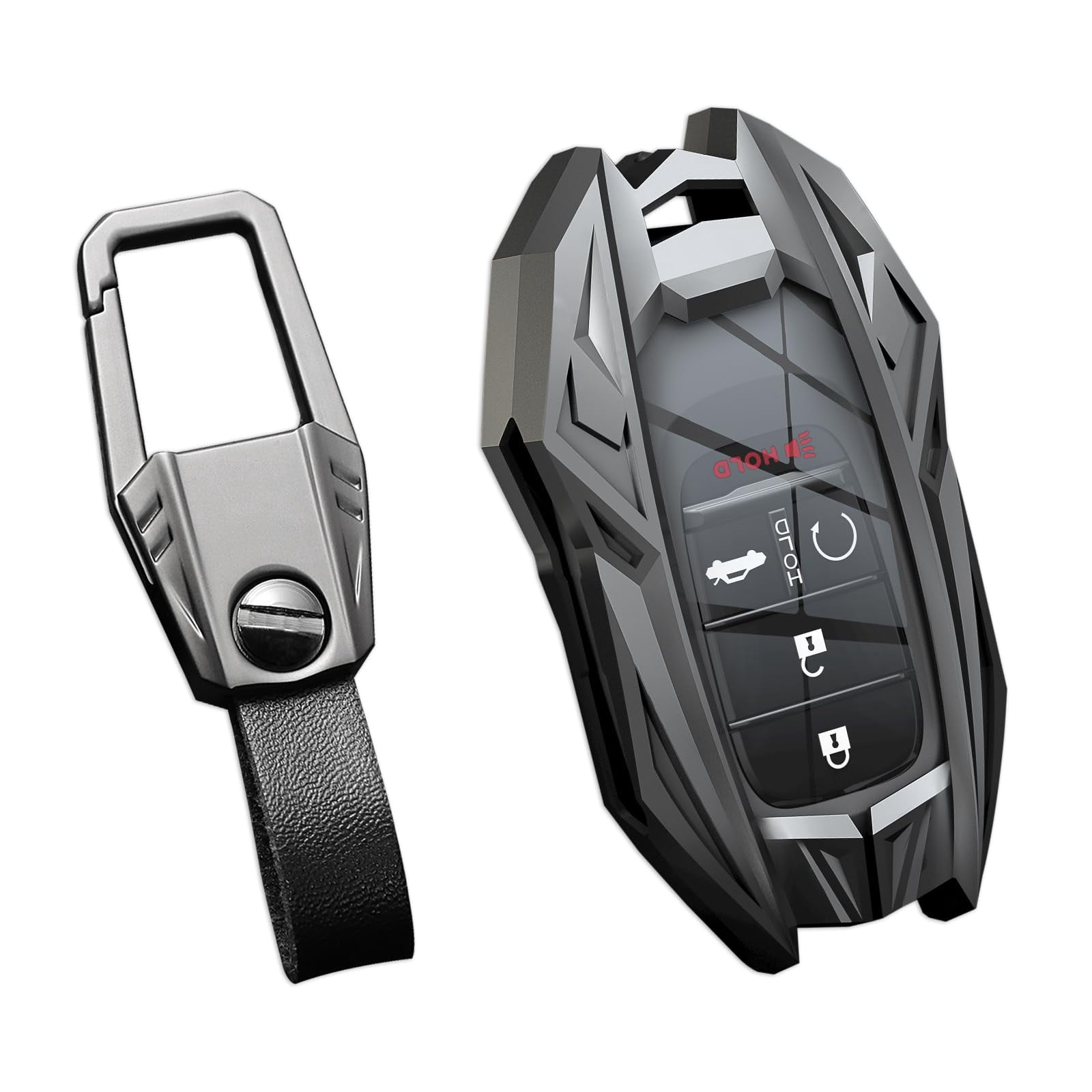 for Honda Key Fob Cover,Keychain,Zinc Alloy Protection Car Key Shell Case Compatible with Honda Holder Smart Remote Keyless Entry Keyshell Accessories