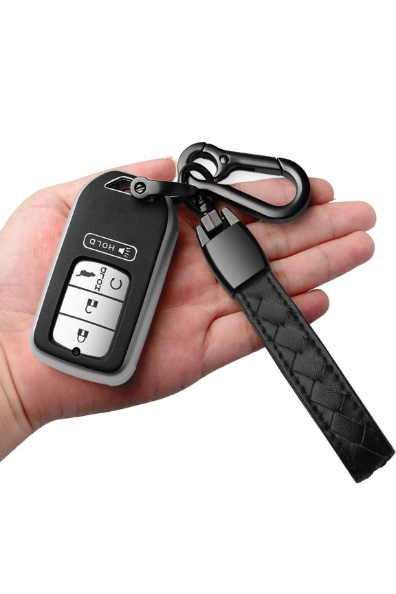 for Honda Key fob Cover with Leather Keychain,Soft TPU Full Cover Protection,Key fob case Compatible with Accord Civic CRV Pilot Odyssey Passport Smart Remote Key