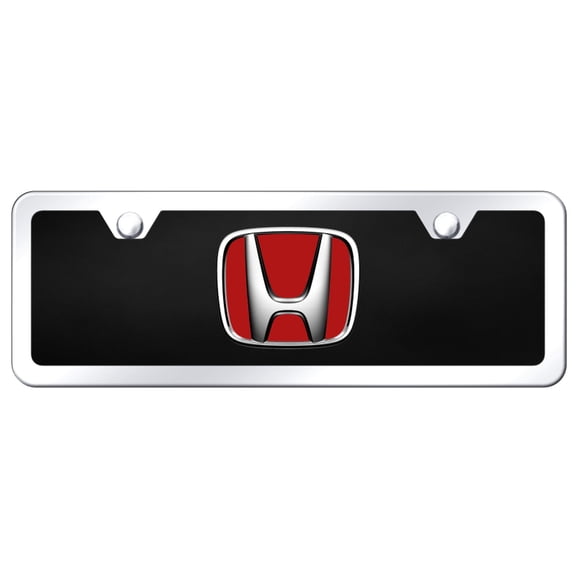 Honda Logo Acrylic Mini License Plate Kit (Red on Black)