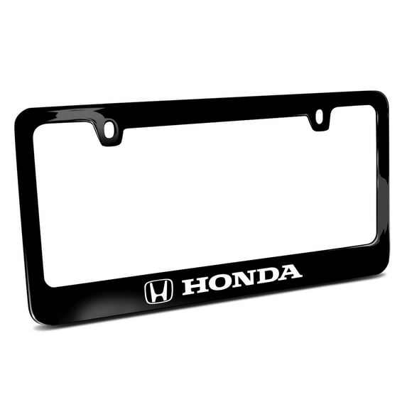 Honda Logo Black Metal License Plate Frame