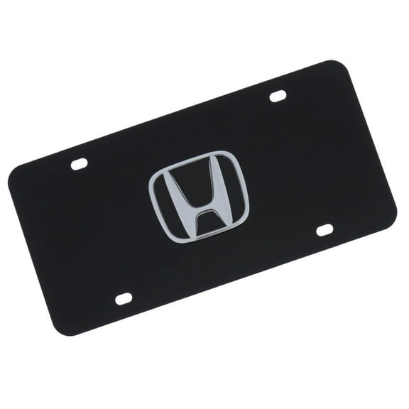 Honda Logo License Plate (Chrome on Black)