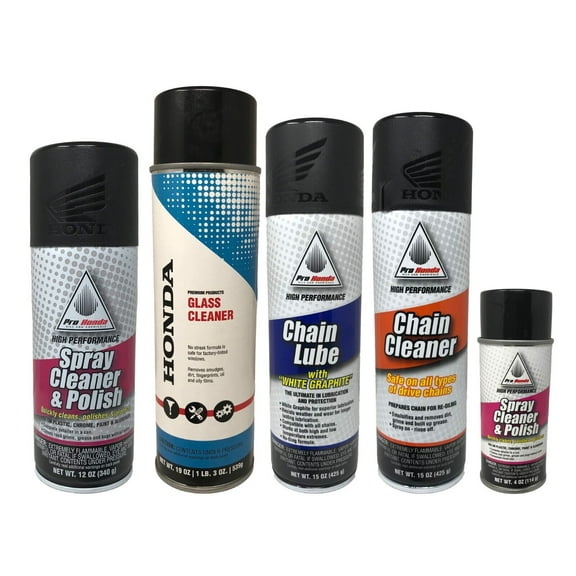 Honda Motorcycle Chemical Maintenance Kit With 5 Cans Total Lube Cleaner Polish