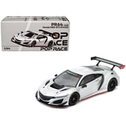 Honda NSX GT3 EVO22 Silver Metallic "Brazilian Event Exclusive" 1/64 Die Cast Model Car by Pop Race