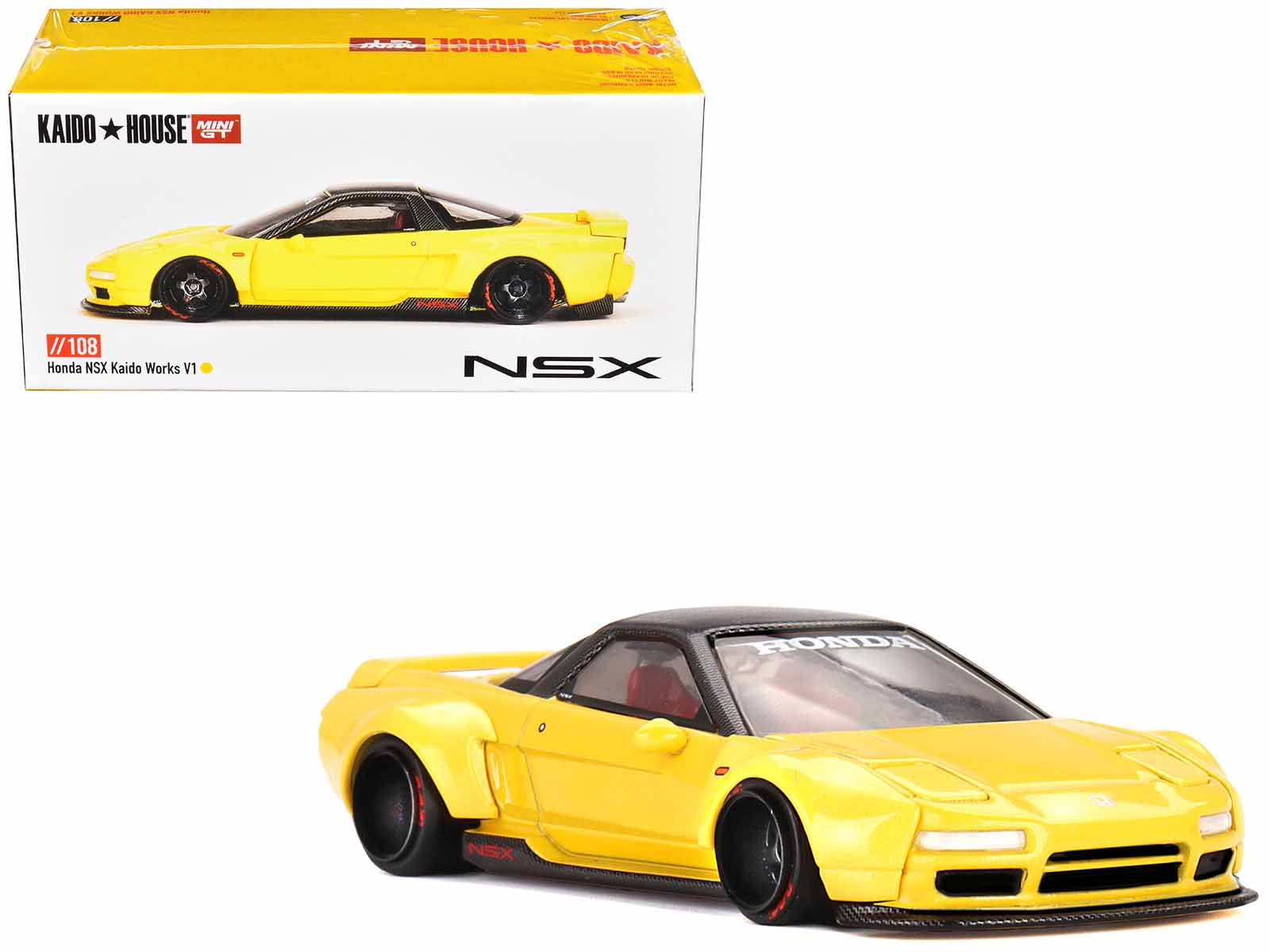 Kaido House x Mini GT Honda NSX Kaido Works V1 - Yellow