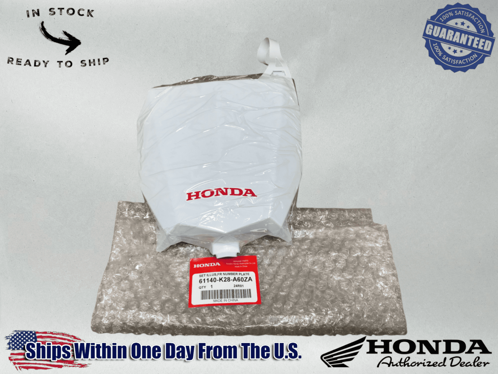 Honda OEM FRONT NUMBER PLATE 2019-2021 CRF110F CRF125F 61140-K28-A60ZA