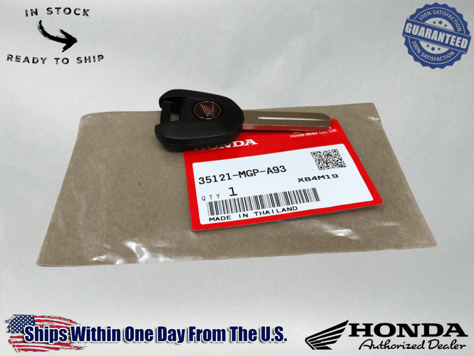 Honda OEM KEY BLANK 14-2023 CBR1000RR 14-15 VFR800 2017 VFR1200F 35121-MGP-A93