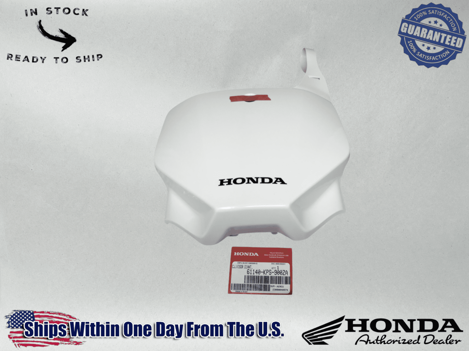 Honda OEM Visor Number Plate 03-08 CRF150 F CRF230 F 61140-KPS-900ZA