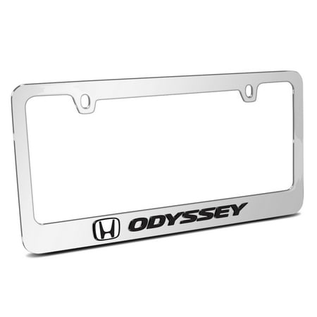 Honda Odyssey 3D Embossed Letters on Mirror Chrome Metal License Plate Frame