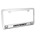 thumbnail image 1 of Honda Odyssey Dual Logo 3D Embossed Letters on Mirror Chrome Metal License Plate Frame, 1 of 8