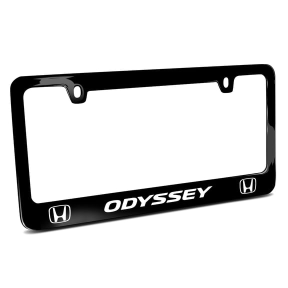 Honda Odyssey Dual Logo Black Metal License Plate Frame