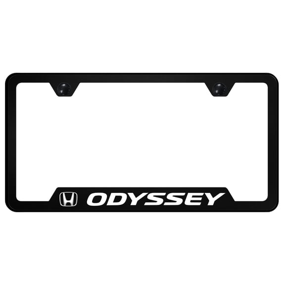 Honda Odyssey Notched License Plate Frame Logo on Black Polycarbonate