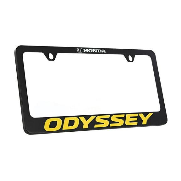 Honda Odyssey wordmark black coated metal license plate frame holder 2 hole