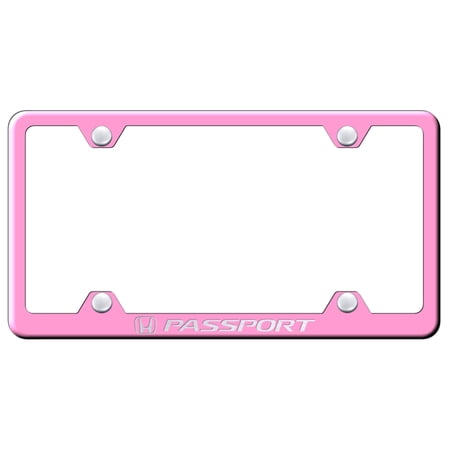 Honda Passport Laser Etched Stainless Steel Wide Body License Plate Frame (Pink)