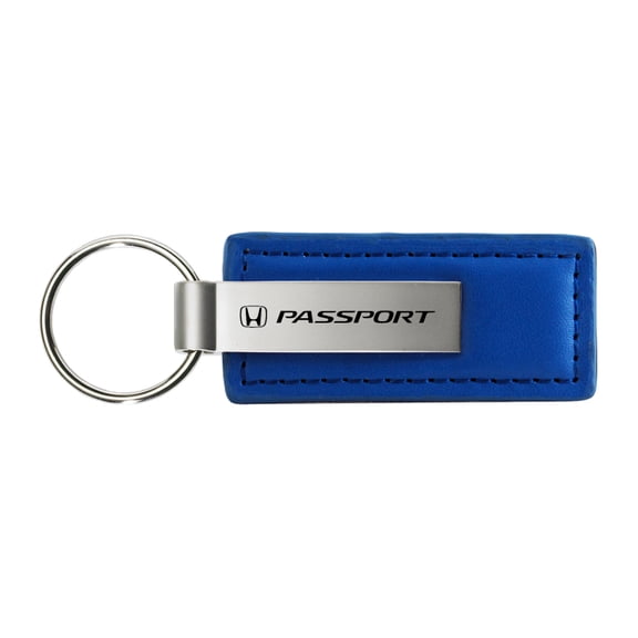 Honda Passport Rectangular Leather Key chain (Blue)