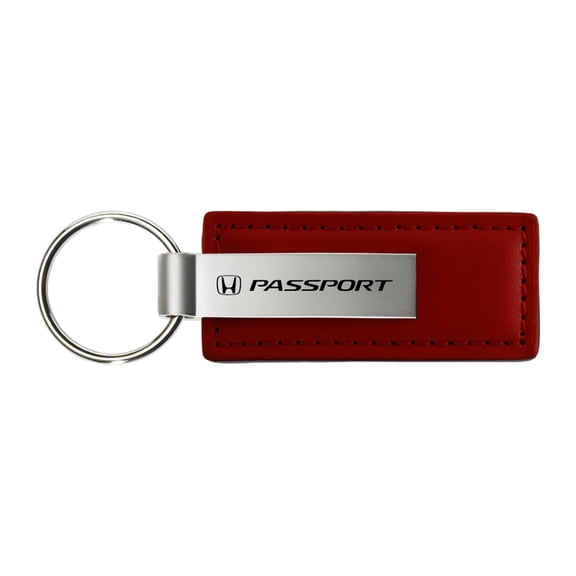 Honda Passport Rectangular Leather Key chain (Burgundy)