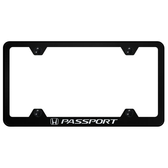 Honda Passport Stainless Steel Wide Body License Plate Frame (Black)