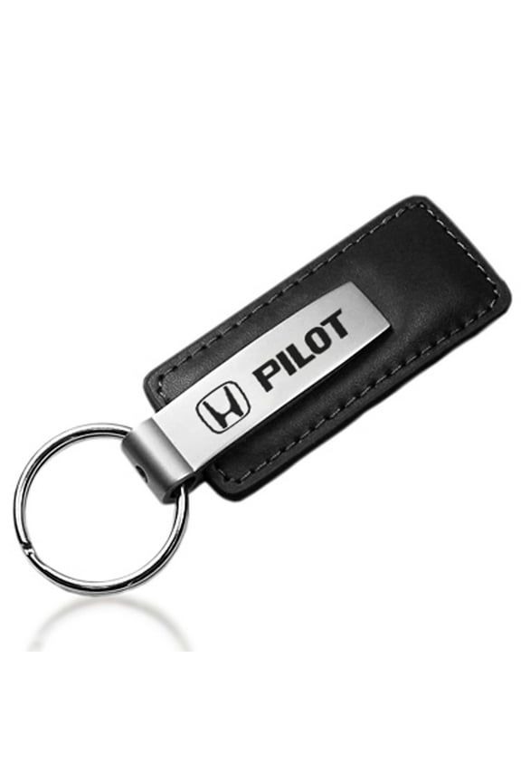 Pilot Black Leather Key Chain