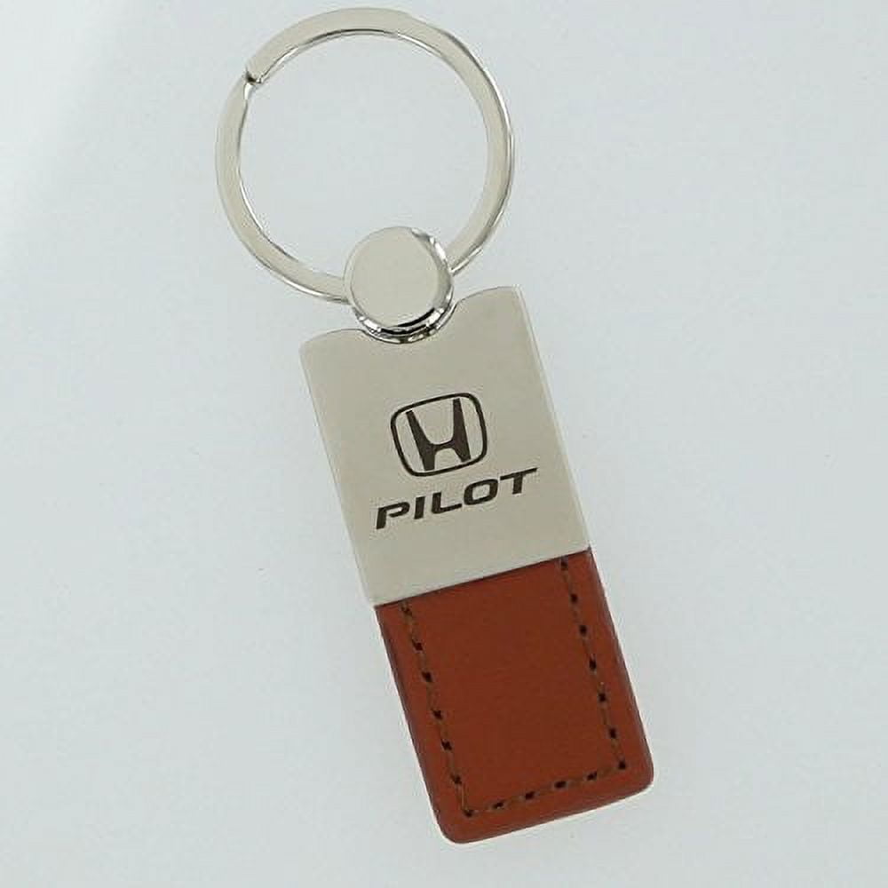 Honda Pilot Keychain & Keyring - Duo Premium Brown Leather