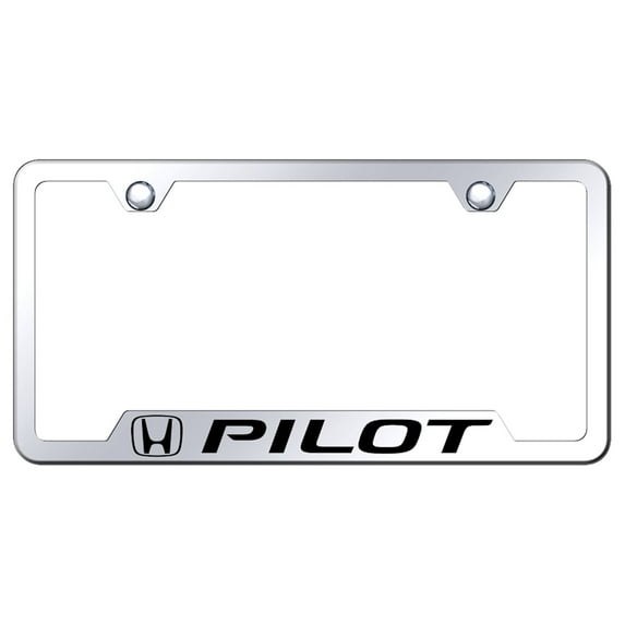 Honda Pilot Laser Etched Logo Cut-Out License Plate Frame (Chrome)