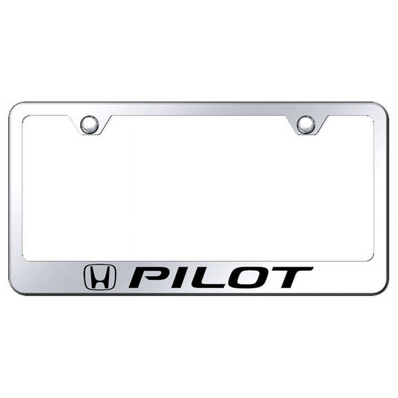 Honda Pilot Laser Etched Logo Stainless Steel License Plate Frame (Chrome)