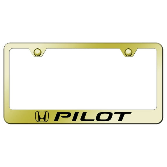Honda Pilot Laser Etched Logo Stainless Steel License Plate Frame (Gold)